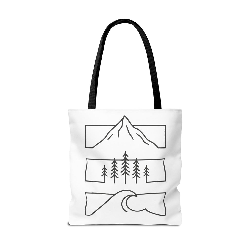Mountain Wave Tote Bag, Inspirational Gift, Eco-Friendly Shopping Bag