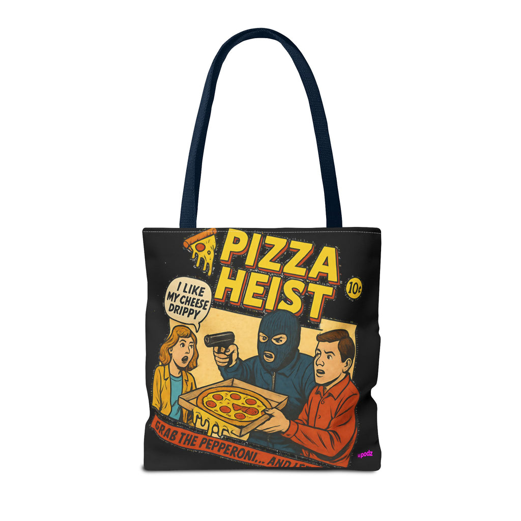 Pizza Heist Tote Bag - Quirky AOP Design, Fun Bag