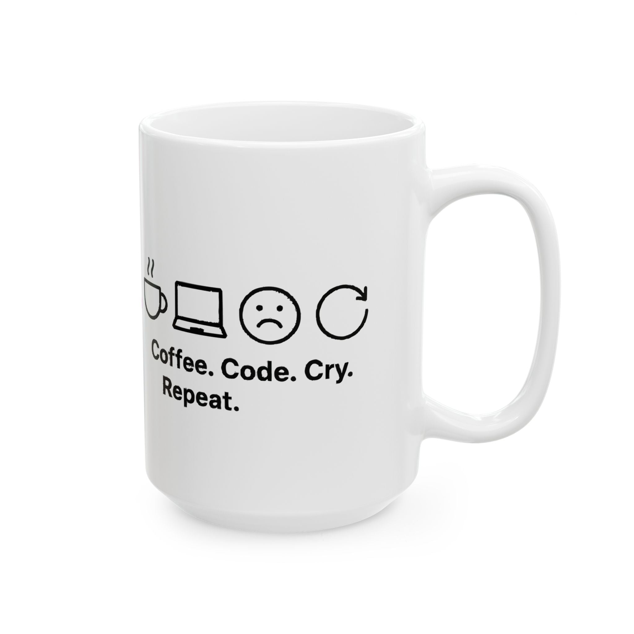 Coffee Code Repeat Ceramic Mug |  Personalized Mug