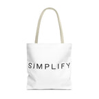 Simplify Tote Bag, Inspirational Gift, Eco-Friendly Shopping Bag