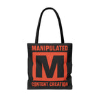 Manipulated Content Tote Bag, Inspirational Gift, Eco-Friendly Shopping Bag
