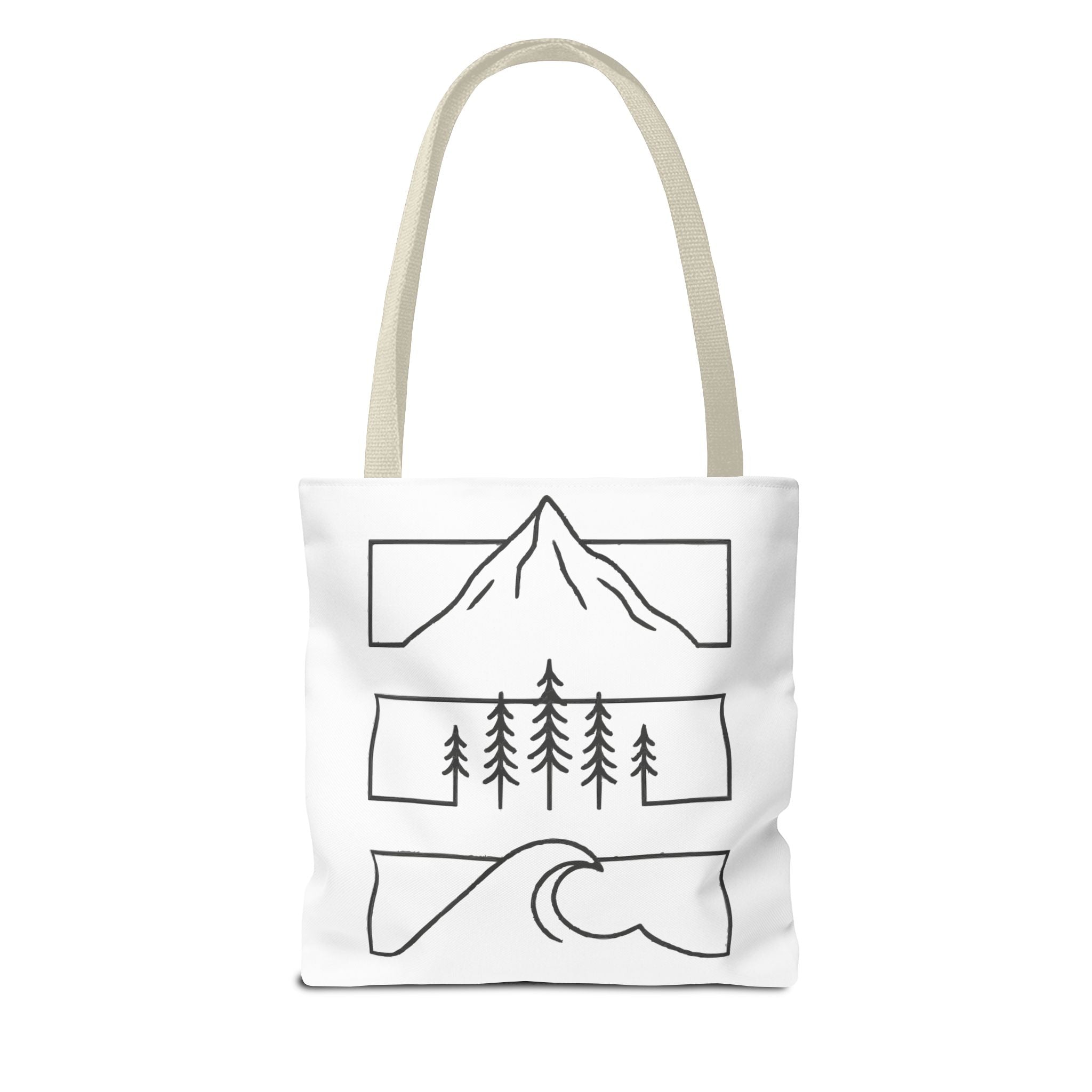 Mountain Wave Tote Bag, Inspirational Gift, Eco-Friendly Shopping Bag