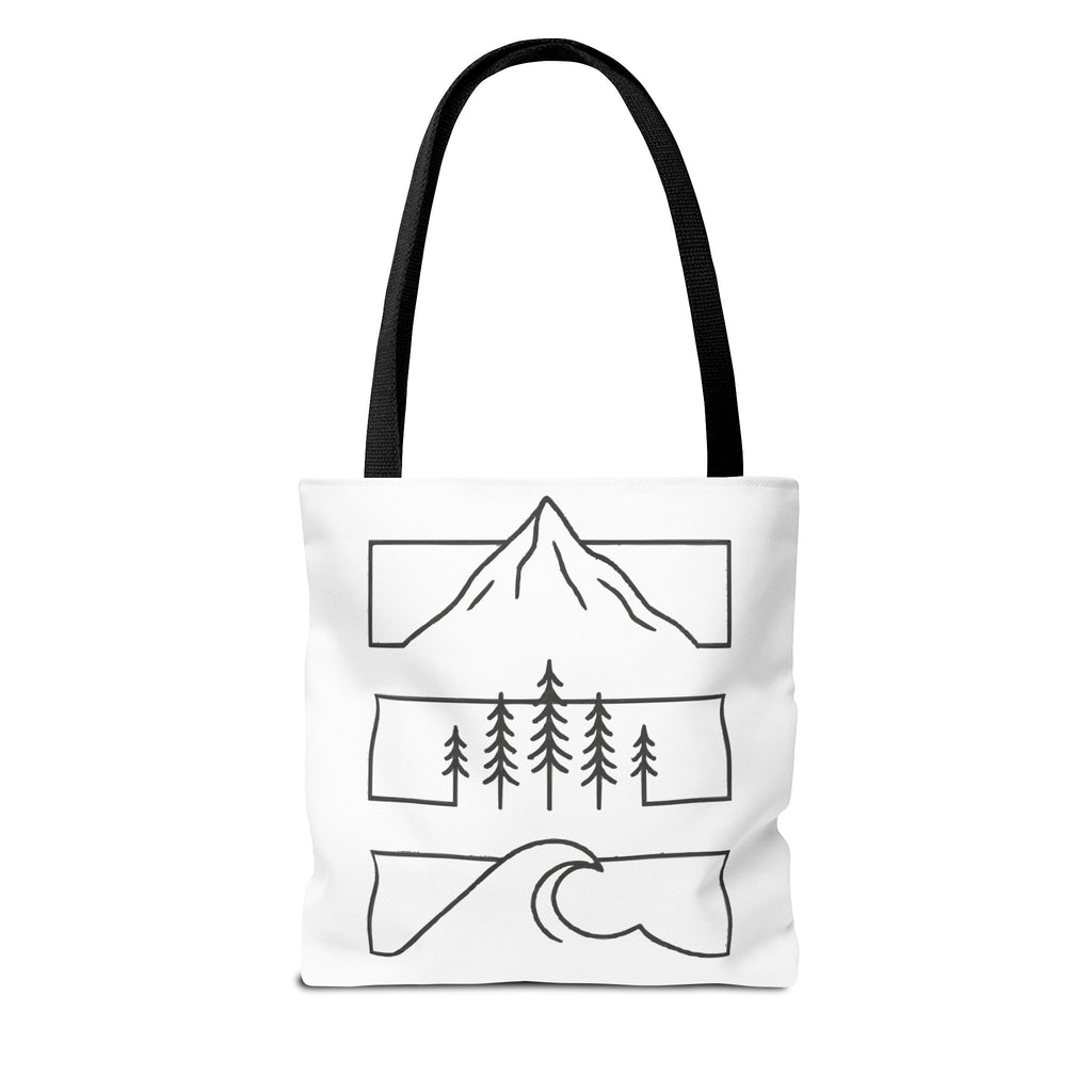 Mountain Wave Tote Bag, Inspirational Gift, Eco-Friendly Shopping Bag