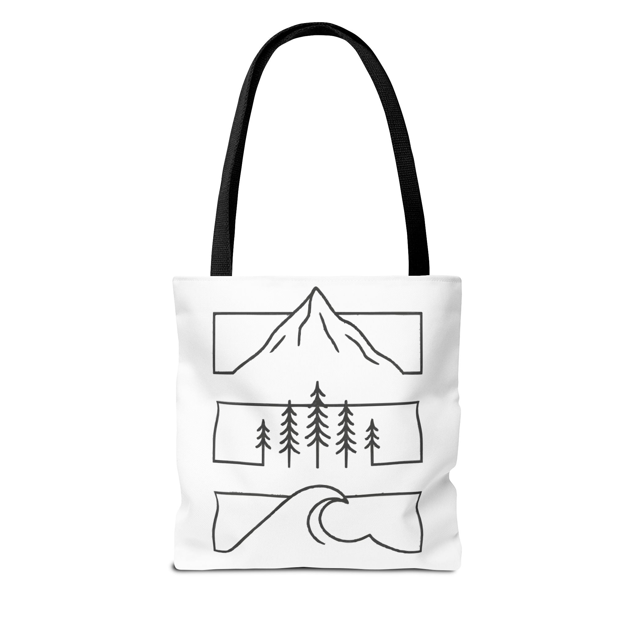 Mountain Wave Tote Bag, Inspirational Gift, Eco-Friendly Shopping Bag