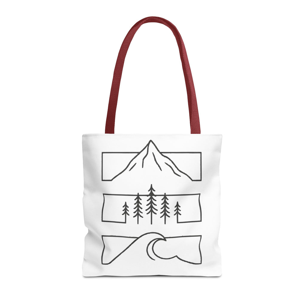 Mountain Wave Tote Bag, Inspirational Gift, Eco-Friendly Shopping Bag
