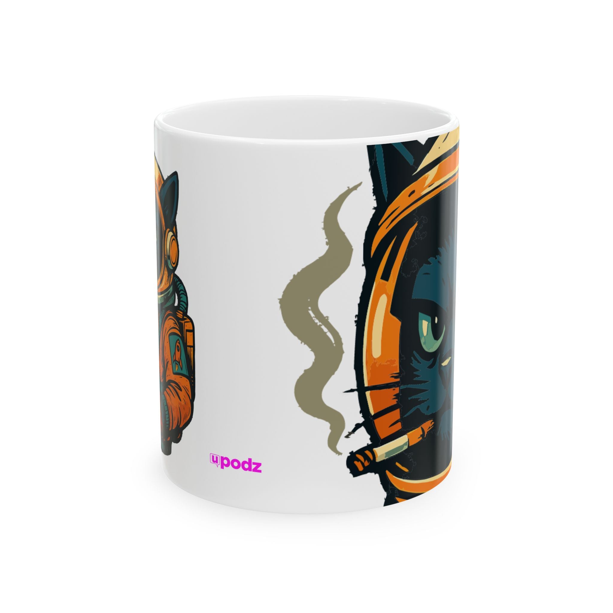 Smoking Cat Ceramic Mug |  Personalized Mug
