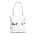Simplify Tote Bag, Inspirational Gift, Eco-Friendly Shopping Bag