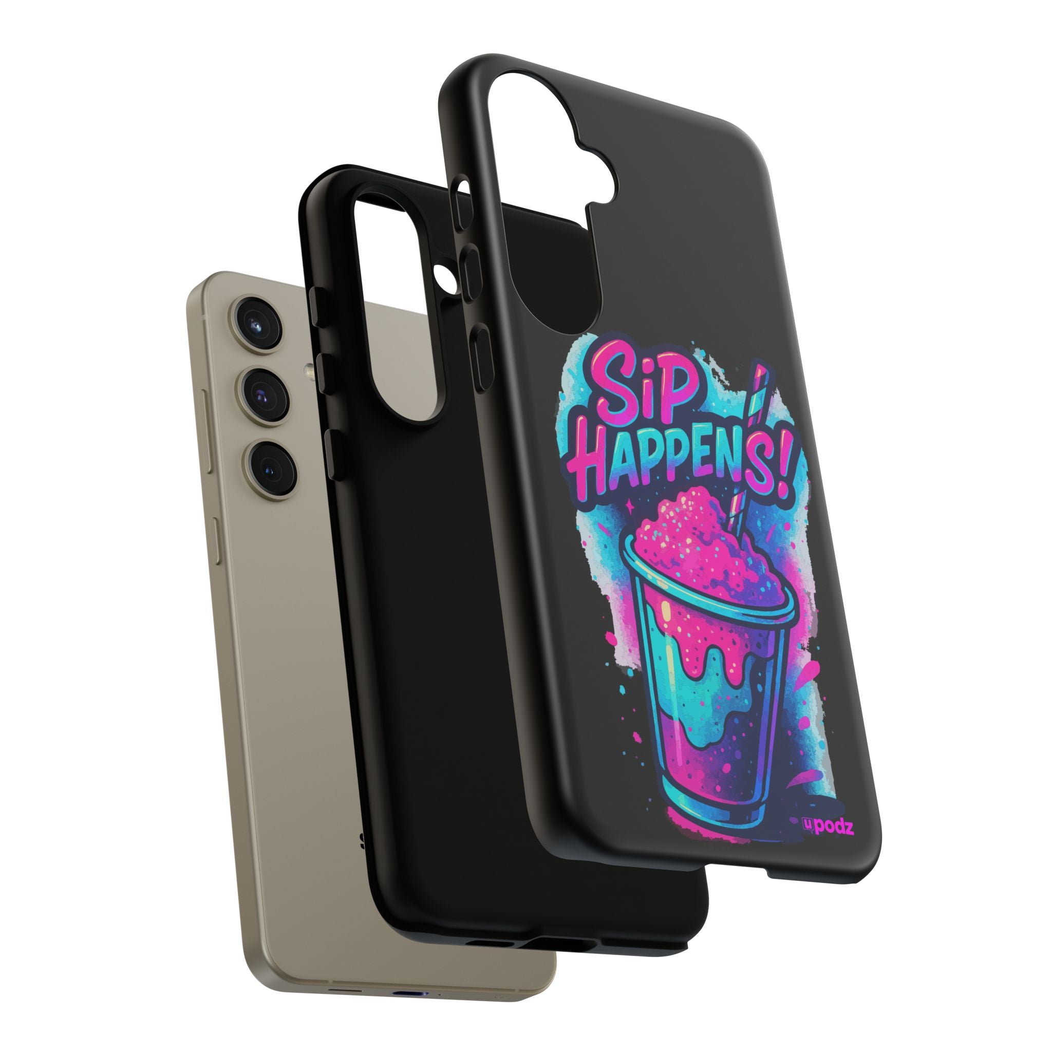 Sip Happens Phone Case Design, Tough Cases, Phone Cover