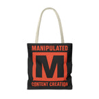 Manipulated Content Tote Bag, Inspirational Gift, Eco-Friendly Shopping Bag