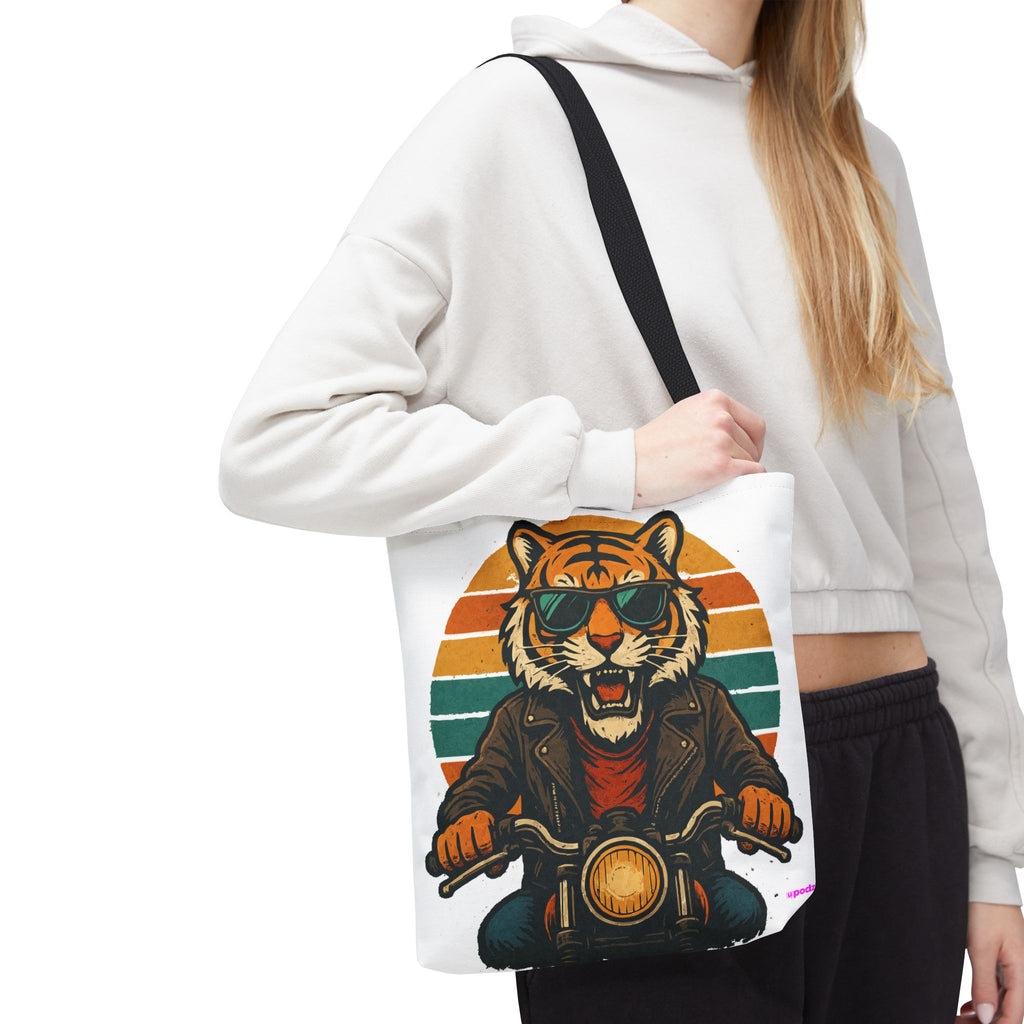 Tiger Rider Tote Bag - Quirky Fun Bag