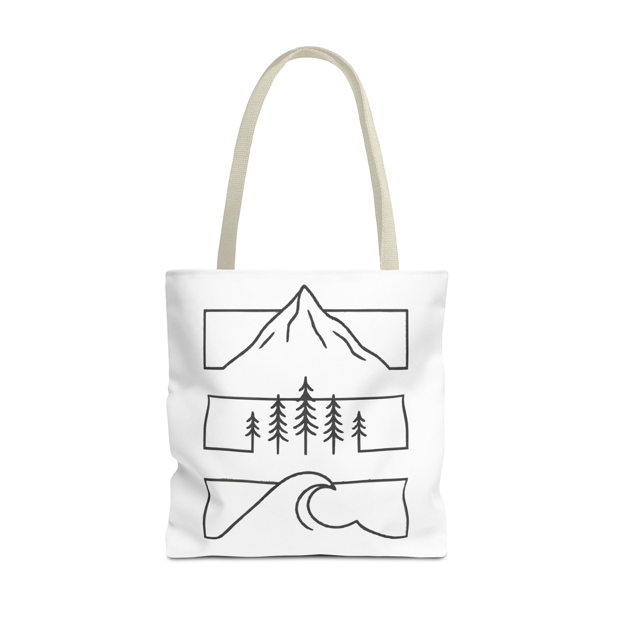 Mountain Wave Tote Bag, Inspirational Gift, Eco-Friendly Shopping Bag