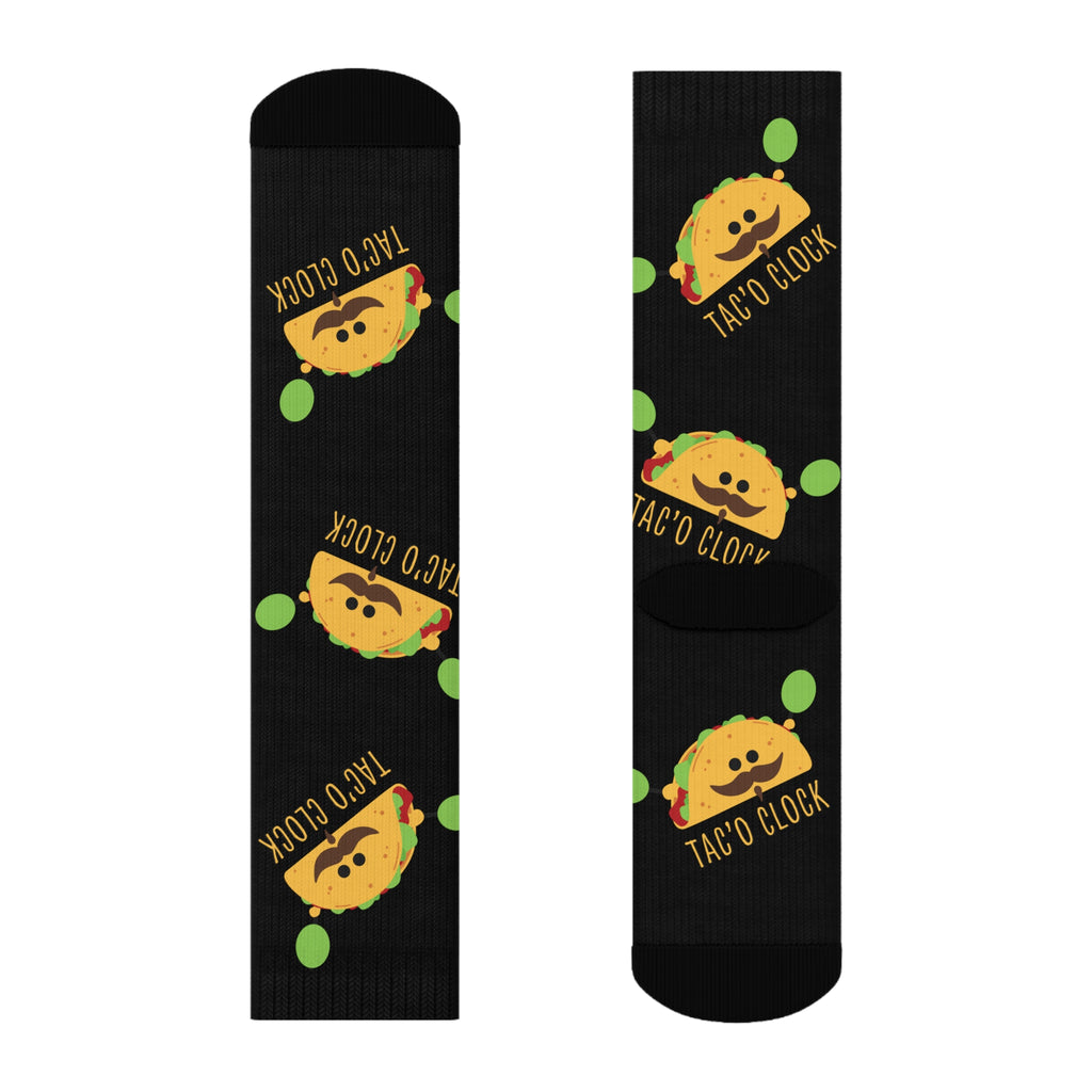 Tac o Clock Crew Socks, Jellyfish Design