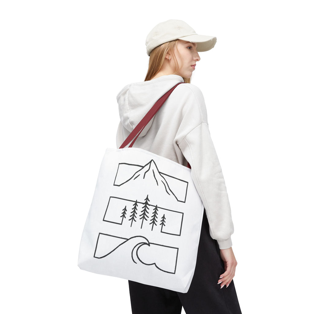 Mountain Wave Tote Bag, Inspirational Gift, Eco-Friendly Shopping Bag