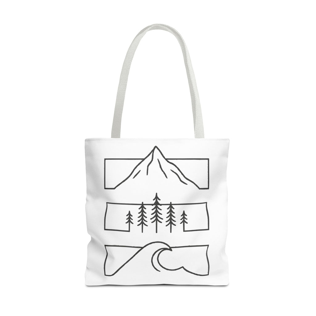 Mountain Wave Tote Bag, Inspirational Gift, Eco-Friendly Shopping Bag