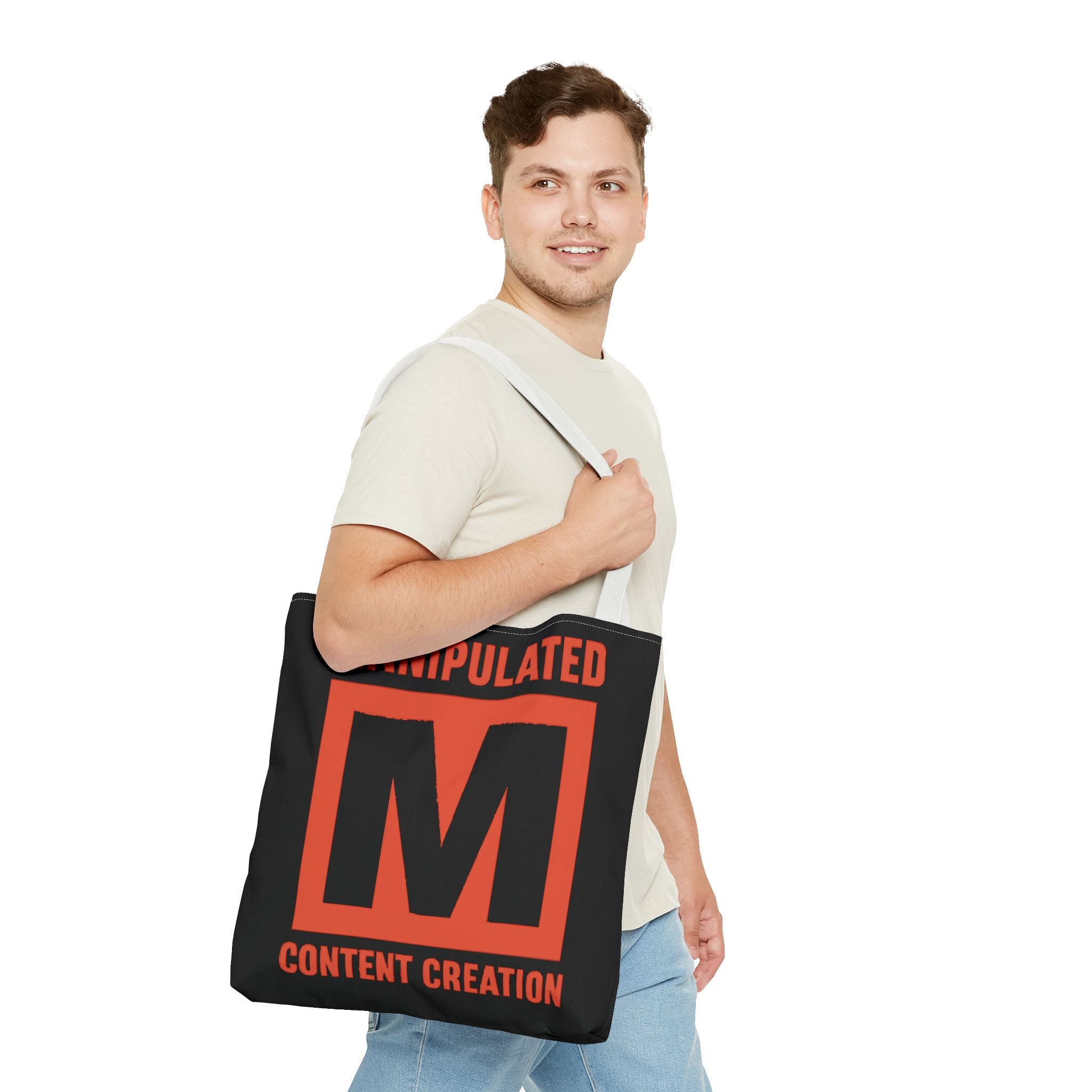 Manipulated Content Tote Bag, Inspirational Gift, Eco-Friendly Shopping Bag