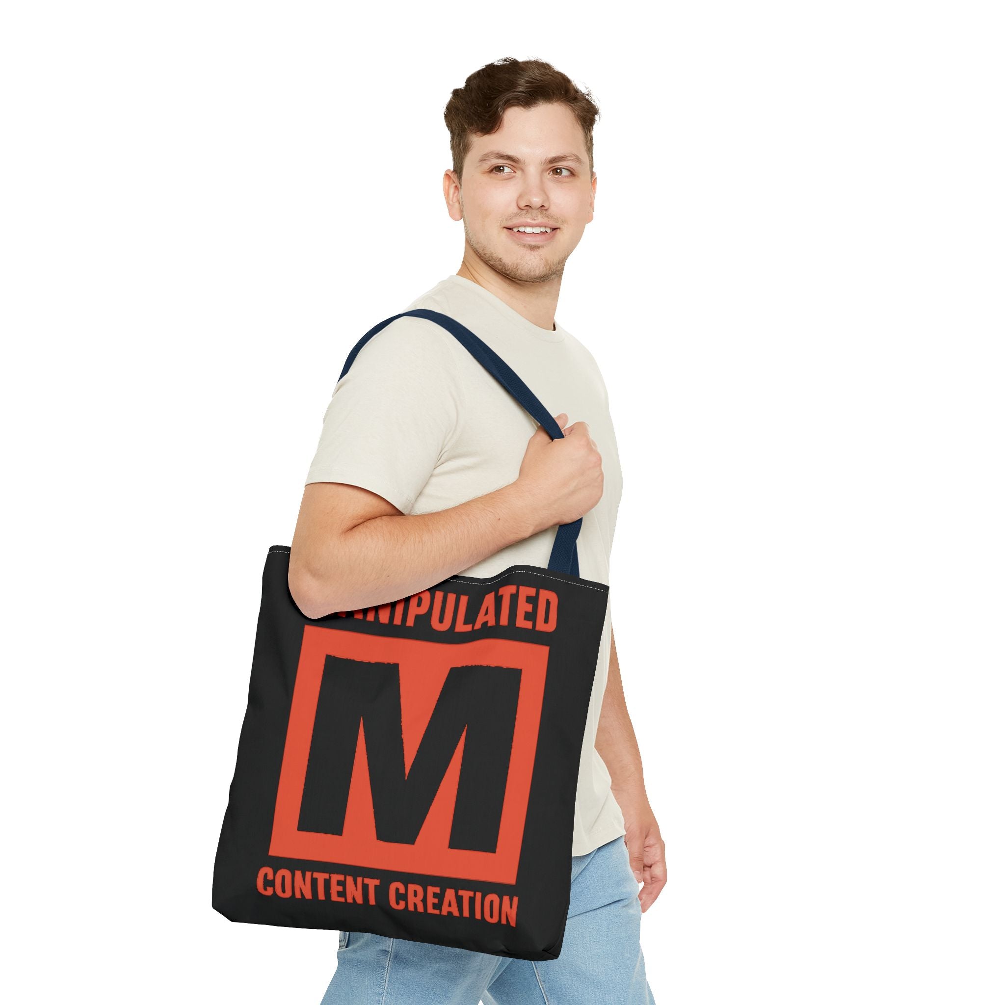 Manipulated Content Tote Bag, Inspirational Gift, Eco-Friendly Shopping Bag