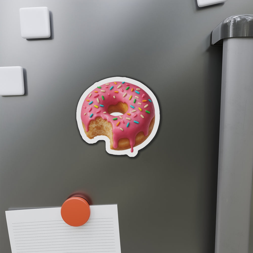 Whimsical Donut Die-Cut Magnet, Cute Kitchen Decor, Fun Gift for Foodies
