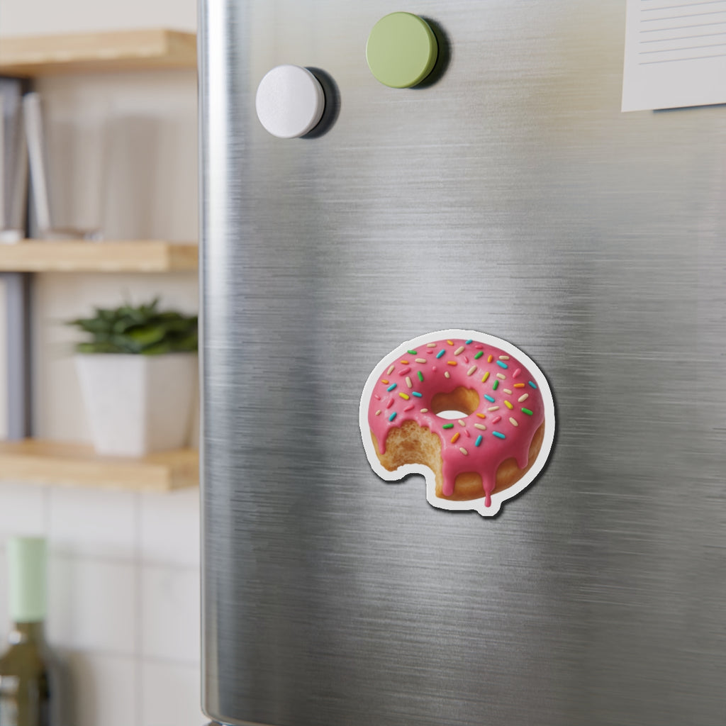 Whimsical Donut Die-Cut Magnet, Cute Kitchen Decor, Fun Gift for Foodies