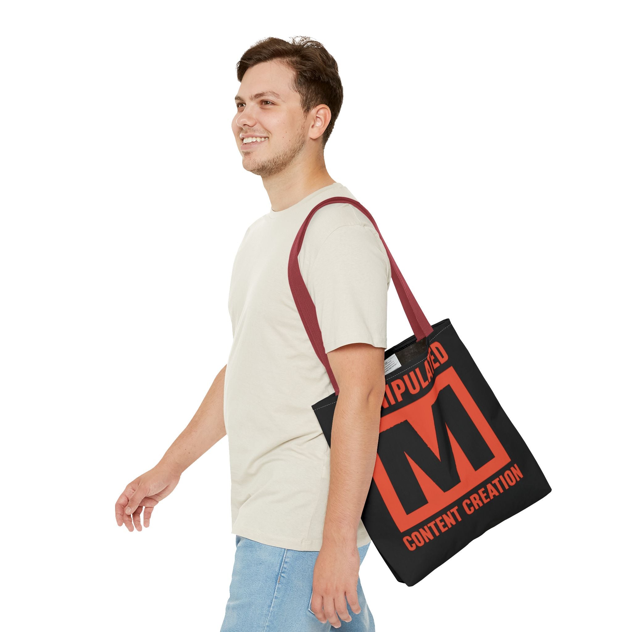 Manipulated Content Tote Bag, Inspirational Gift, Eco-Friendly Shopping Bag