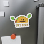 Cute Taco Clock Die-Cut Magnets, Foodie Magnet