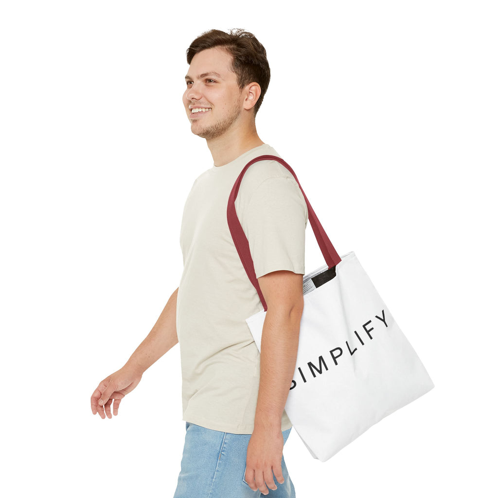 Simplify Tote Bag, Inspirational Gift, Eco-Friendly Shopping Bag