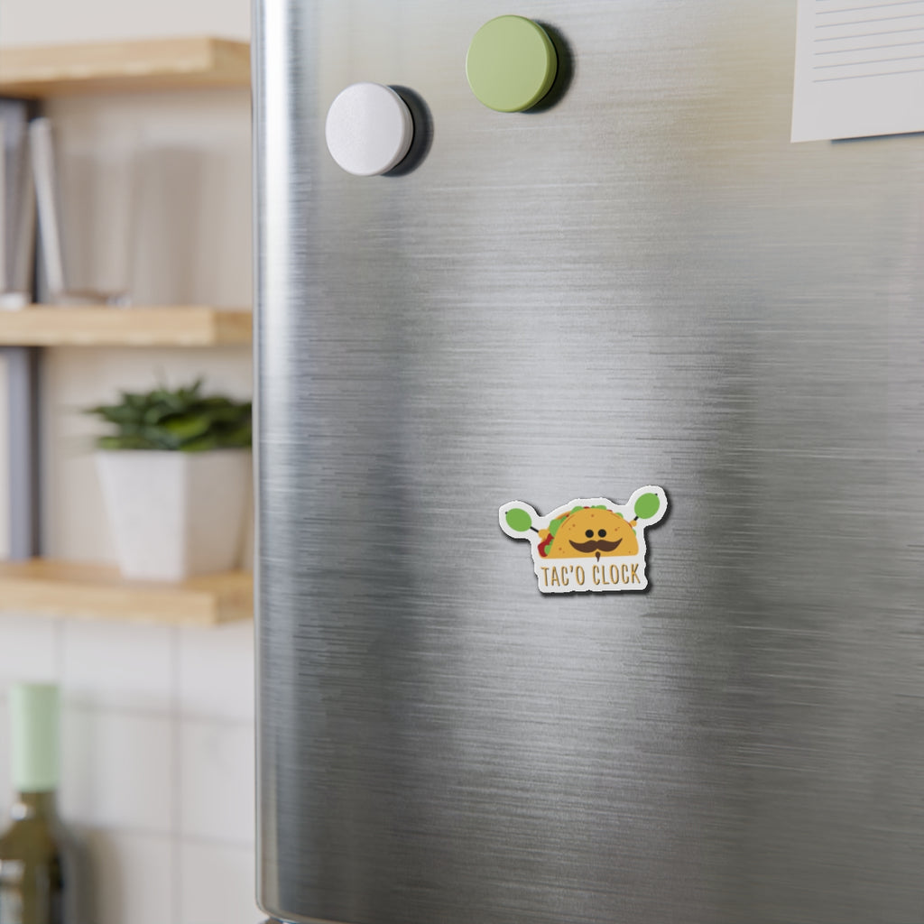 Cute Taco Clock Die-Cut Magnets, Foodie Magnet