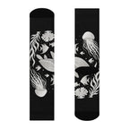 Ocean-Themed Crew Socks, Jellyfish Design