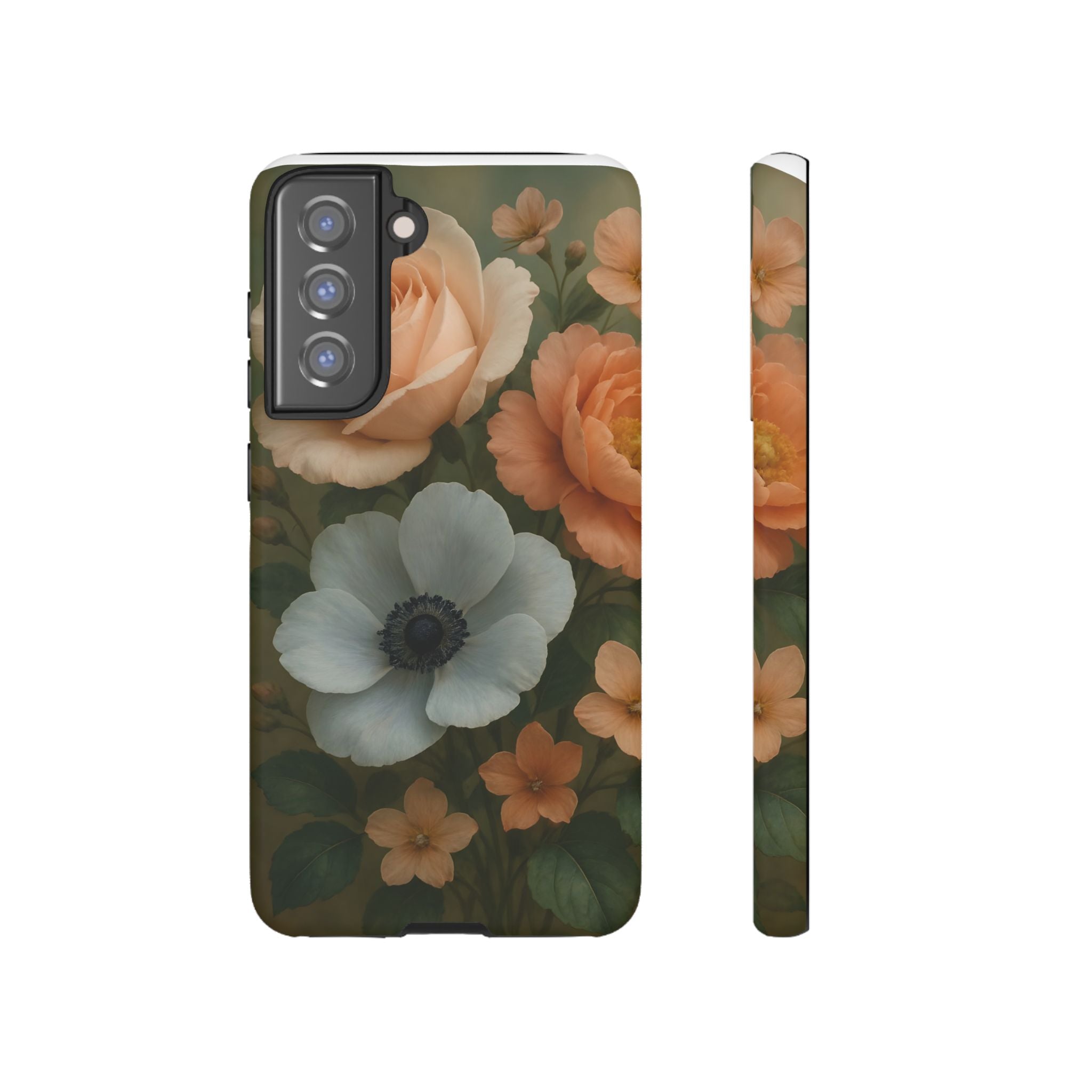 Floral Design White Cover Design, Tough Cases, Phone Cover