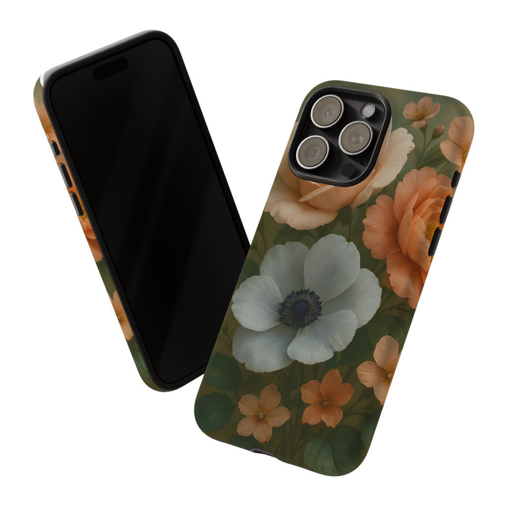 Floral Design White Cover Design, Tough Cases, Phone Cover