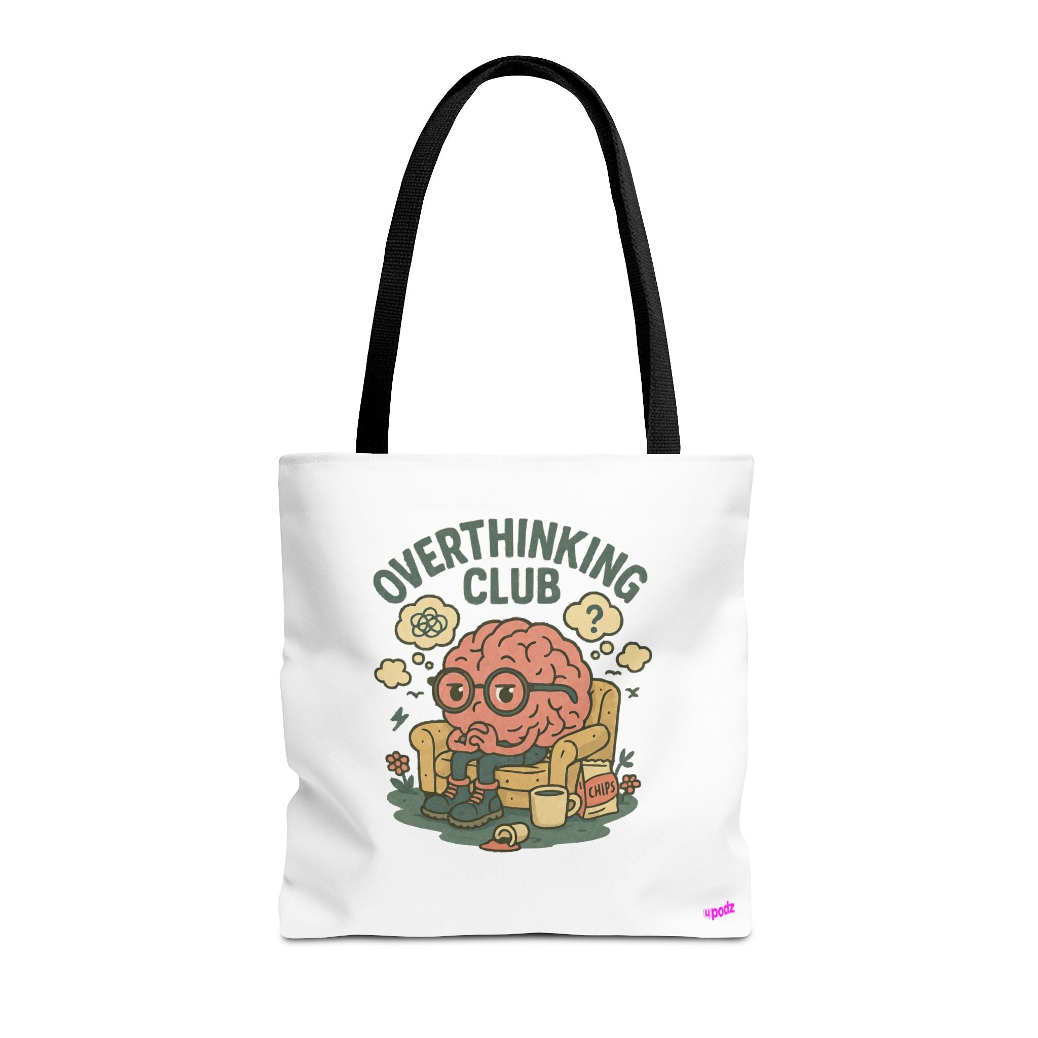 Overthinking Brain Quirky Design, Fun Bag