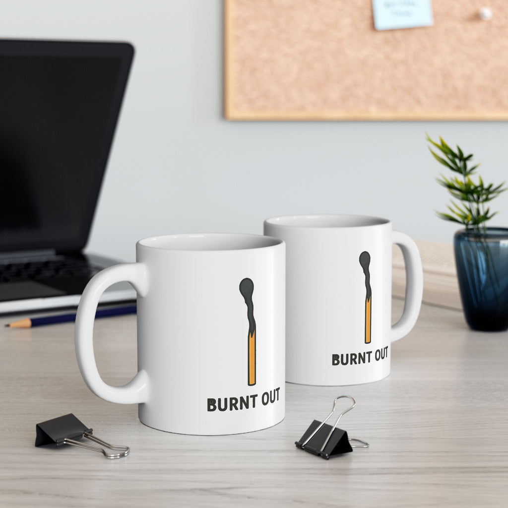 Burnt Out Ceramic Mug |  Personalized Mug