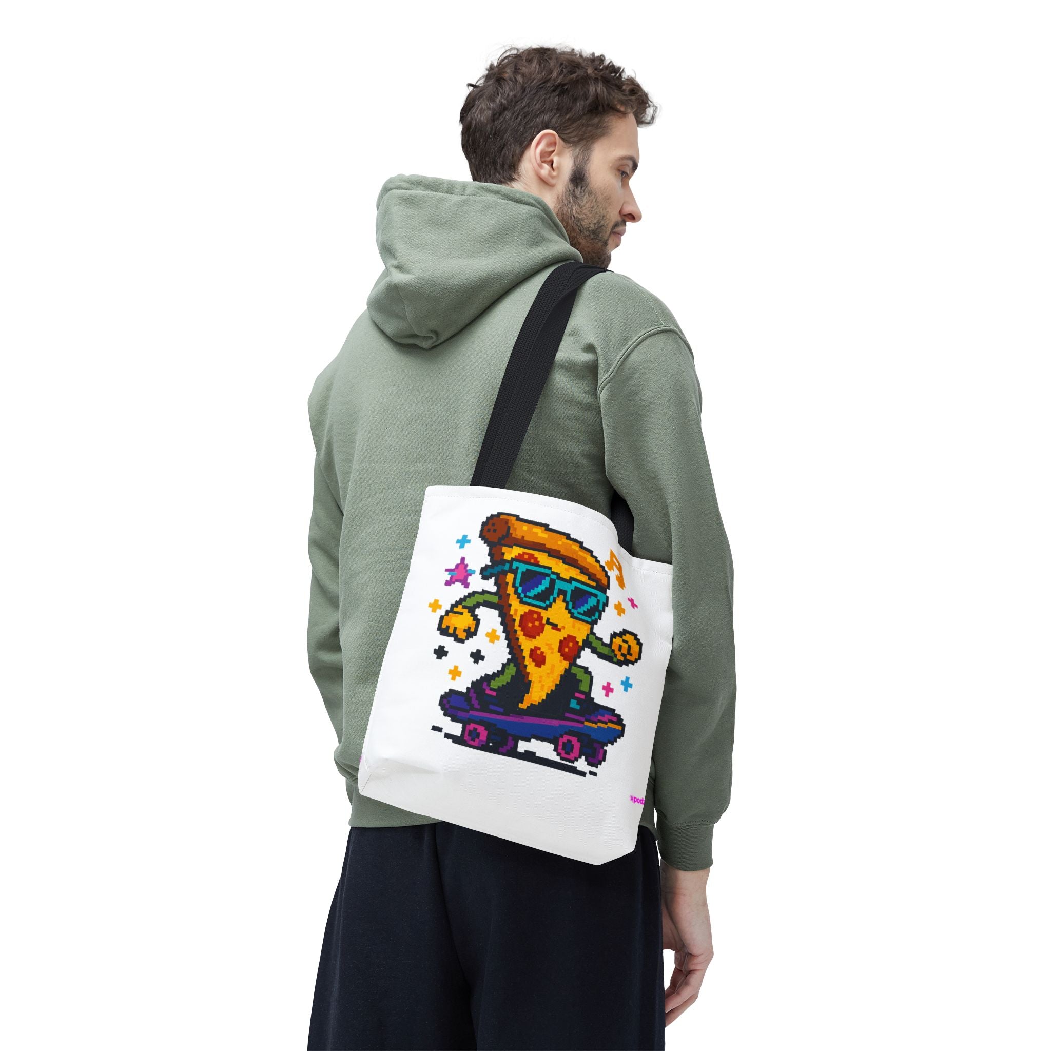 Pizza Skater Tote Bag Design, Fun Bag