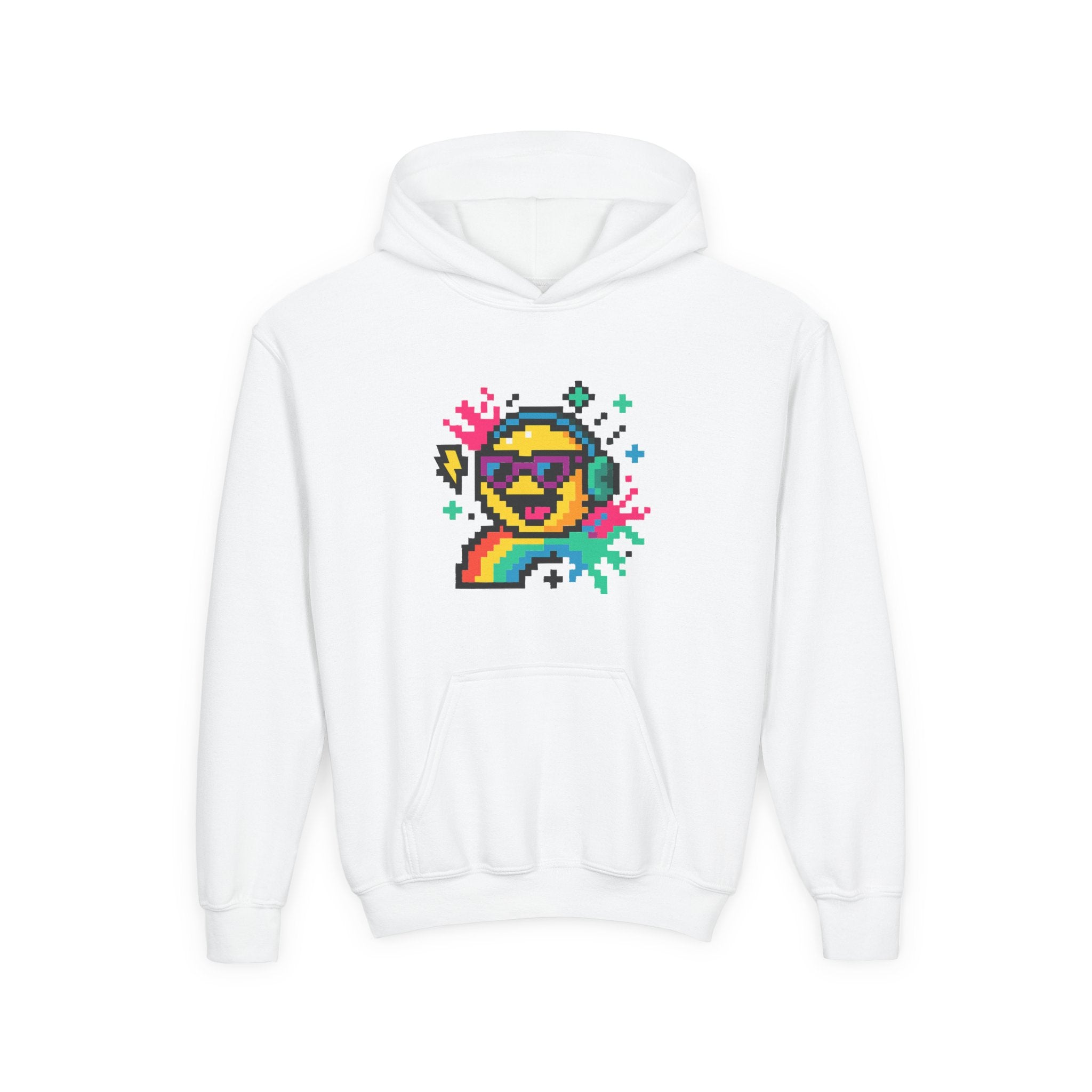 Pixel Emoji, Youth Hooded Sweatshirt, Casual Wear