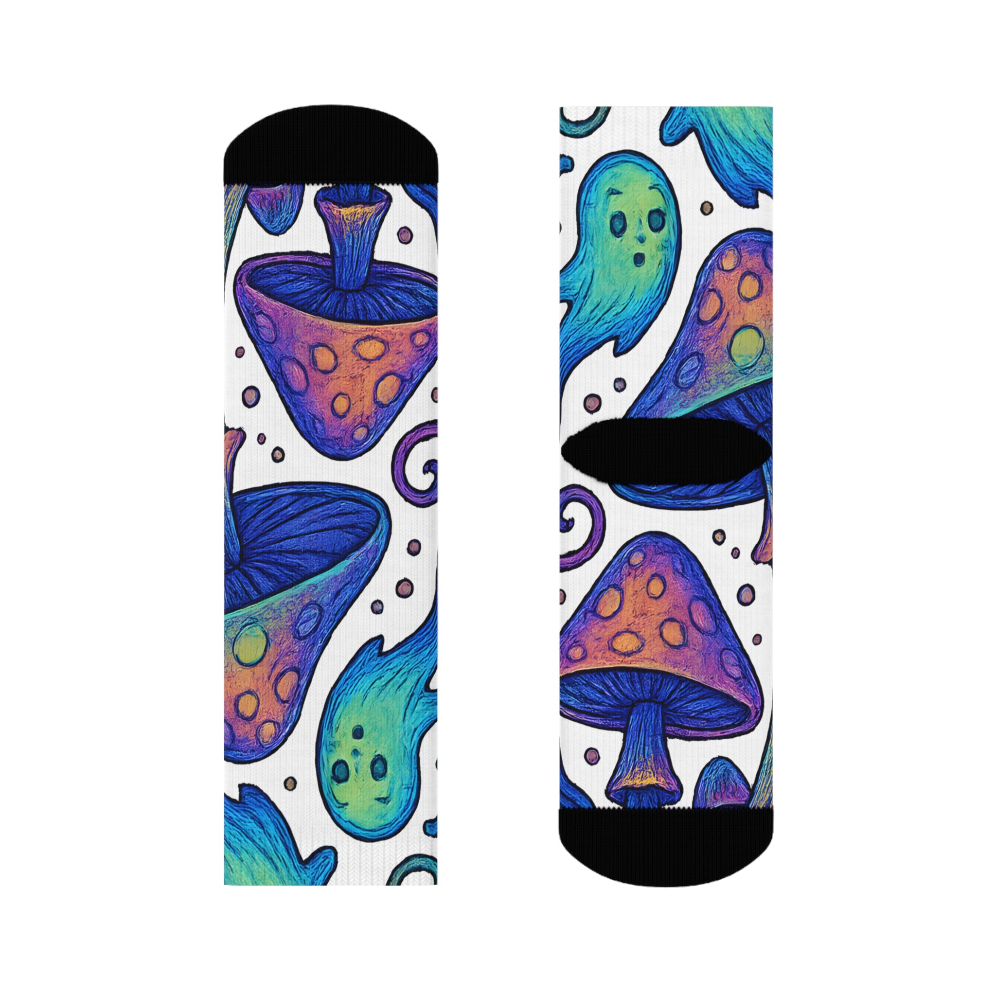 Spooky Mushroom Socks, Funky Design
