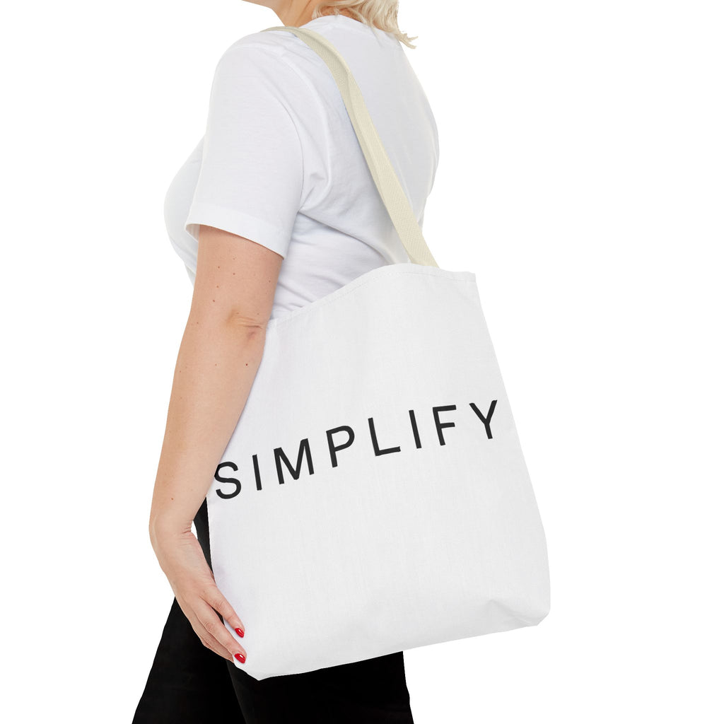Simplify Tote Bag, Inspirational Gift, Eco-Friendly Shopping Bag