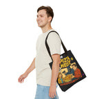 Pizza Heist Tote Bag - Quirky AOP Design, Fun Bag