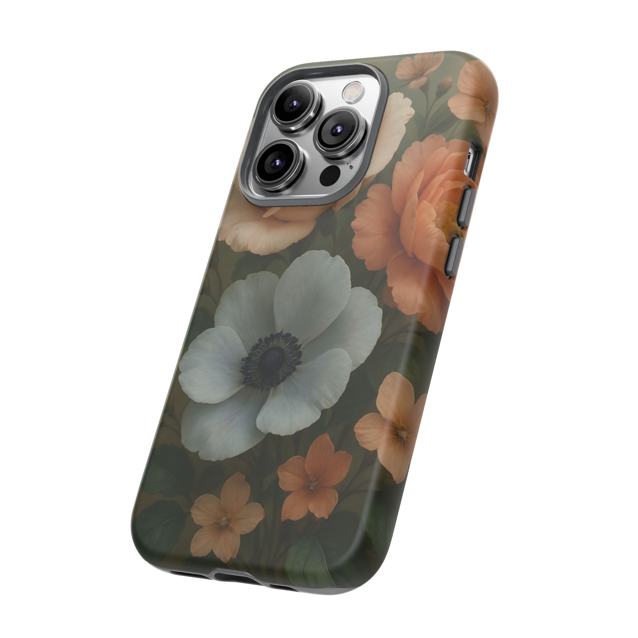 Floral Design White Cover Design, Tough Cases, Phone Cover