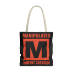Manipulated Content Tote Bag, Inspirational Gift, Eco-Friendly Shopping Bag