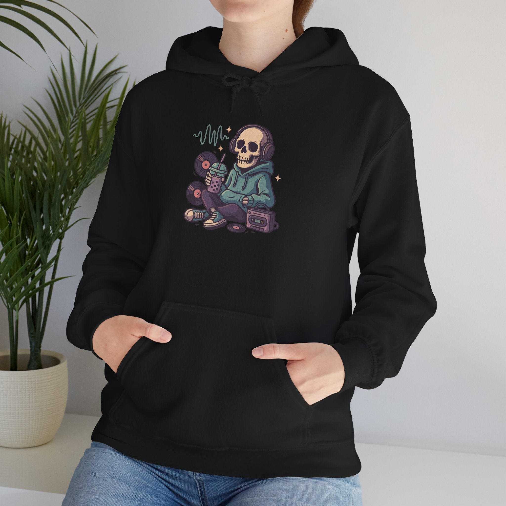 Skull Headphones Unisex Hoodie - Casual Everyday Essential