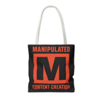 Manipulated Content Tote Bag, Inspirational Gift, Eco-Friendly Shopping Bag