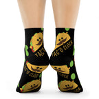 Tac o Clock Crew Socks, Jellyfish Design