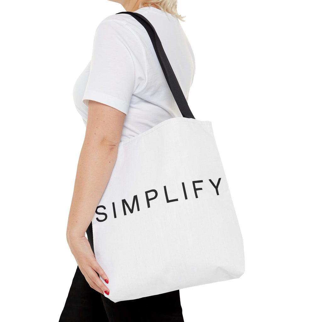 Simplify Tote Bag, Inspirational Gift, Eco-Friendly Shopping Bag