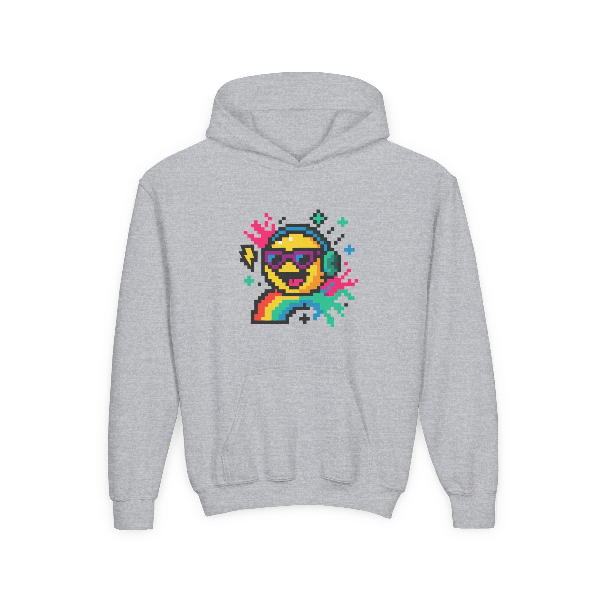Pixel Emoji, Youth Hooded Sweatshirt, Casual Wear