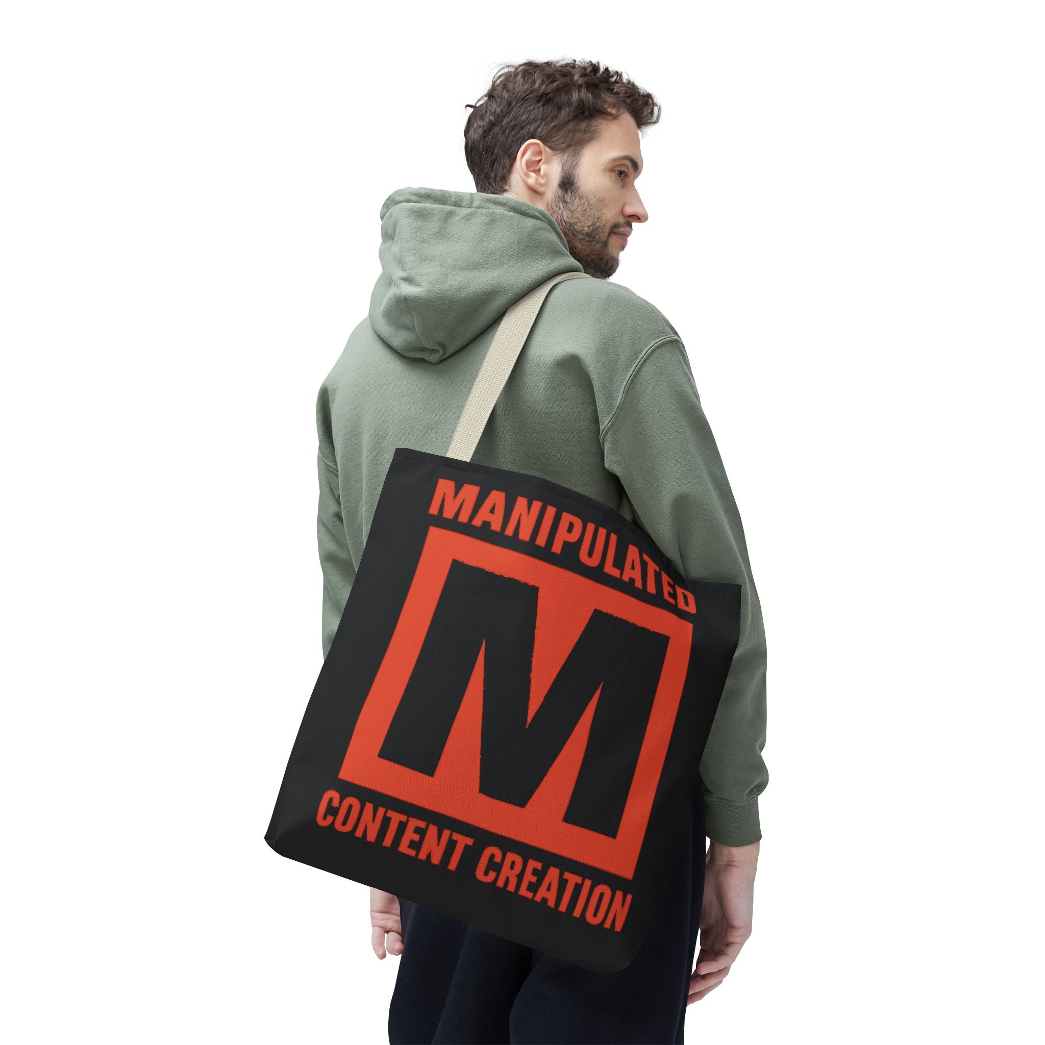 Manipulated Content Tote Bag, Inspirational Gift, Eco-Friendly Shopping Bag