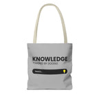 Knowledge Powered Tote Bag - Motivational Carryall