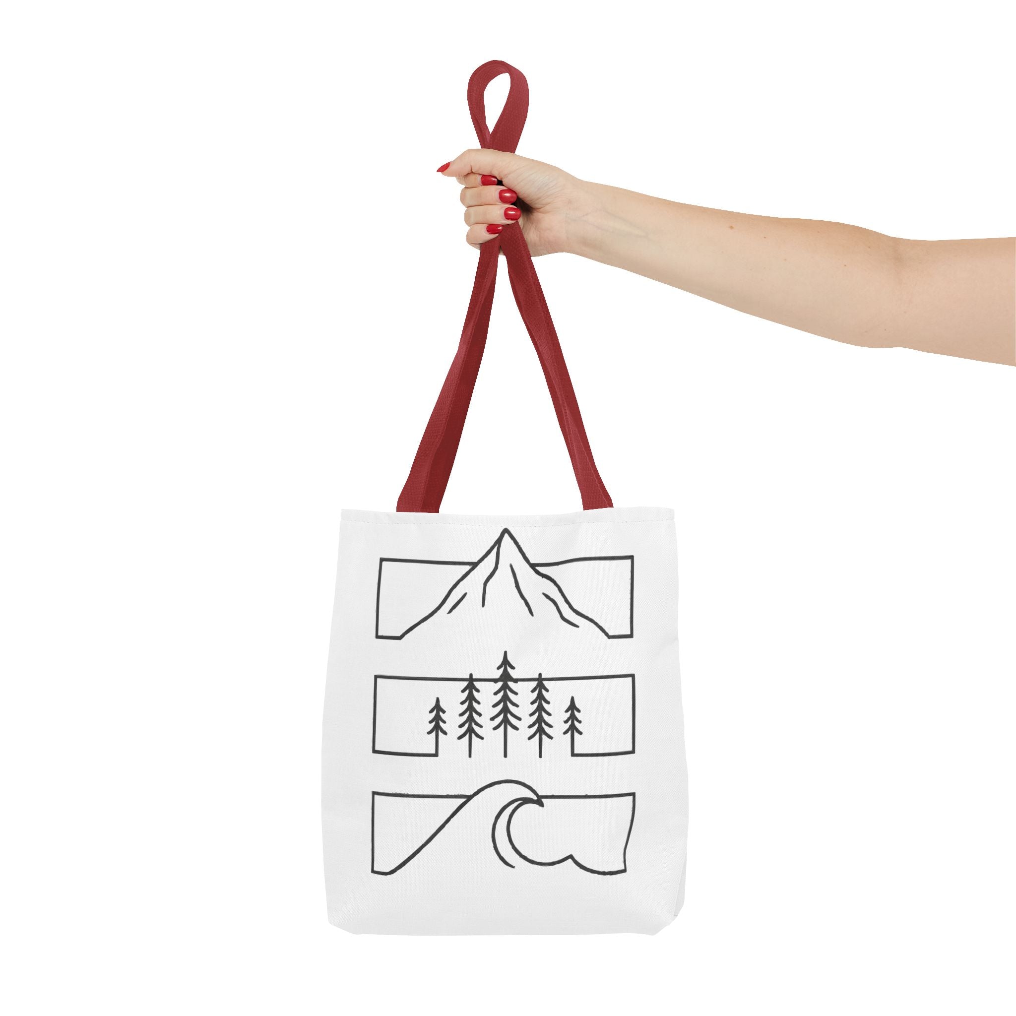 Mountain Wave Tote Bag, Inspirational Gift, Eco-Friendly Shopping Bag