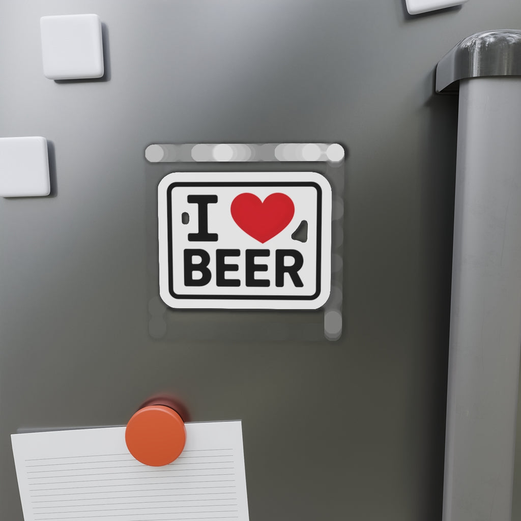 I love beer Die-Cut Magnets - Fun Home Decor, Gift for Food Lovers