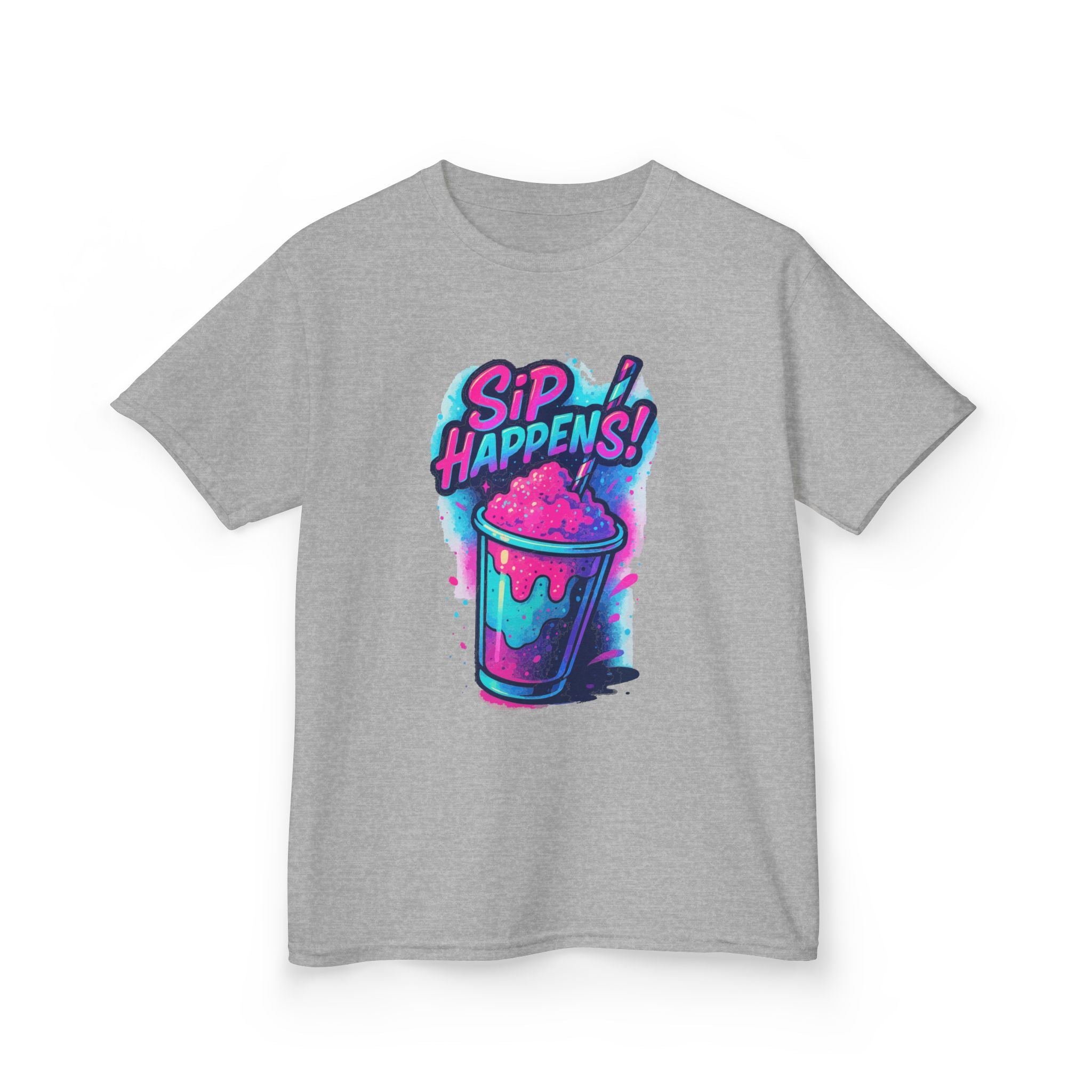 Sip Happens Kids Tee, Fun Graphic Tee, Kids Cotton T-Shirt