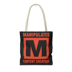 Manipulated Content Tote Bag, Inspirational Gift, Eco-Friendly Shopping Bag