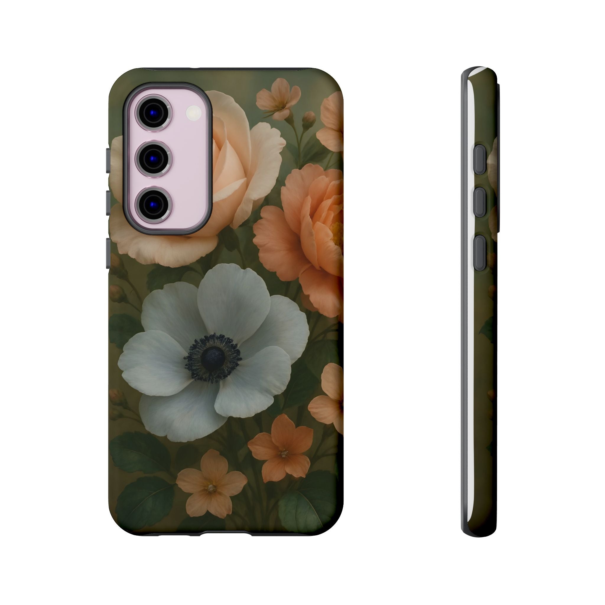 Floral Design White Cover Design, Tough Cases, Phone Cover